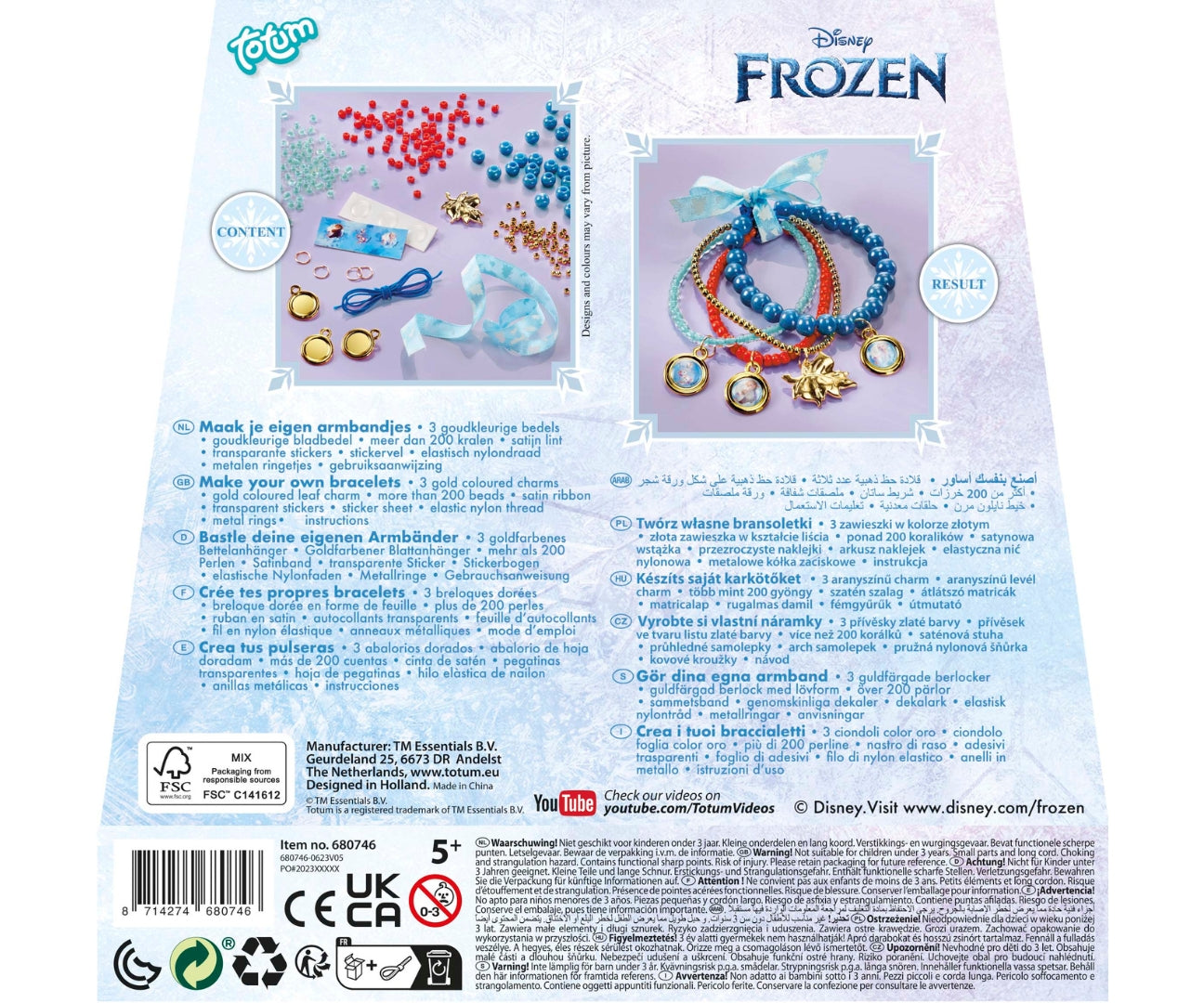 Totum 680746 Kreatív Karkötő Készlet - Jégvarázs Medálok