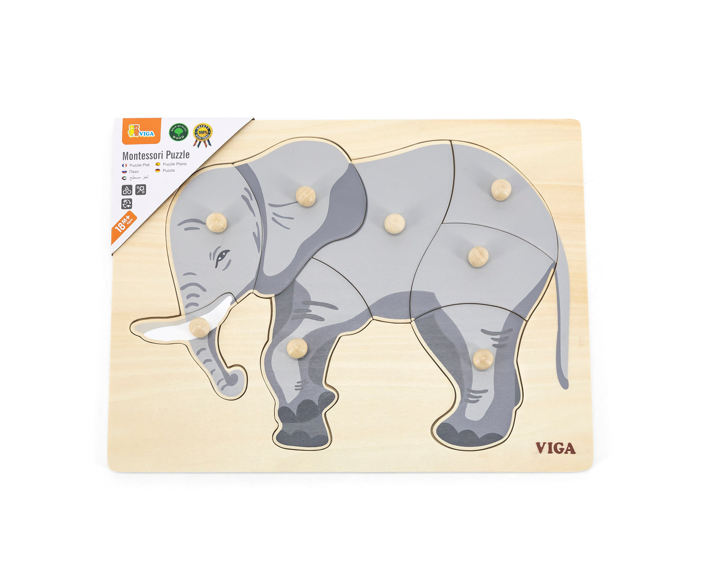 Viga 44601 Puzzle fülekkel ellátott jegyzettömbön - Elefánt