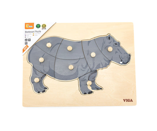 Viga 44604 Puzzle fülekkel ellátott párnán - Víziló