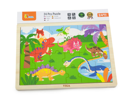 Viga 51460 Puzzle egy jegyzettömbben 24 darabos - dinoszauruszok
