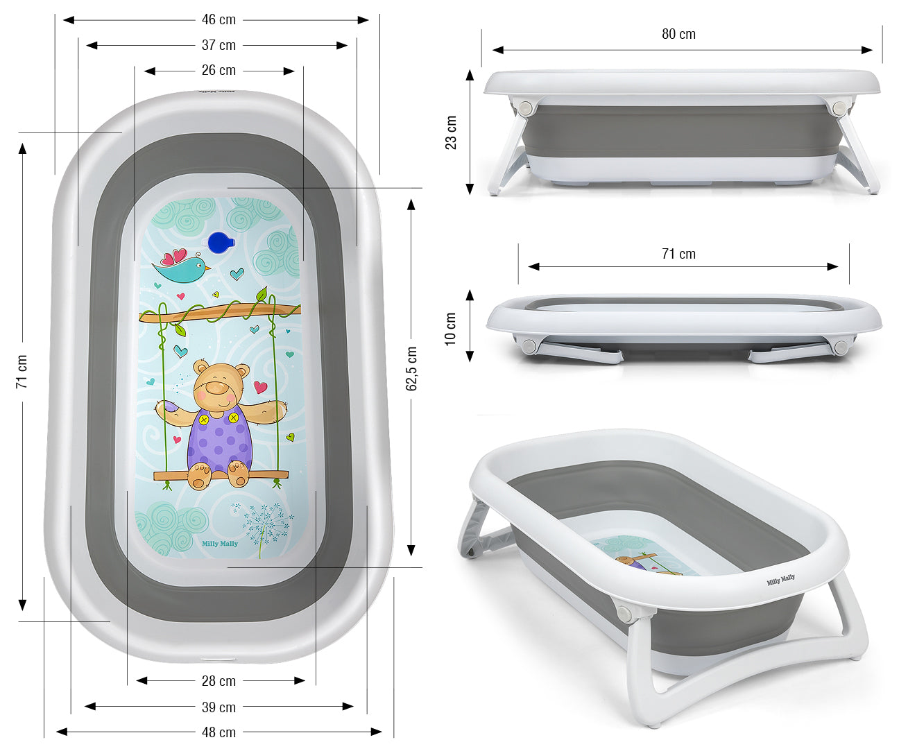 Aqua Grey összecsukható kád